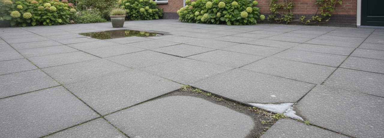 Wat zijn de belangrijkste oorzaken van verzakking en losliggende terrastegels?