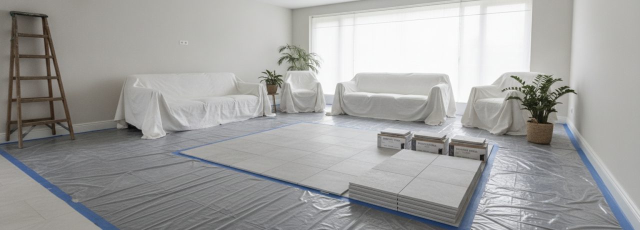 Wat betekent je woning voorbereiden op de komst van een tegelzetter?